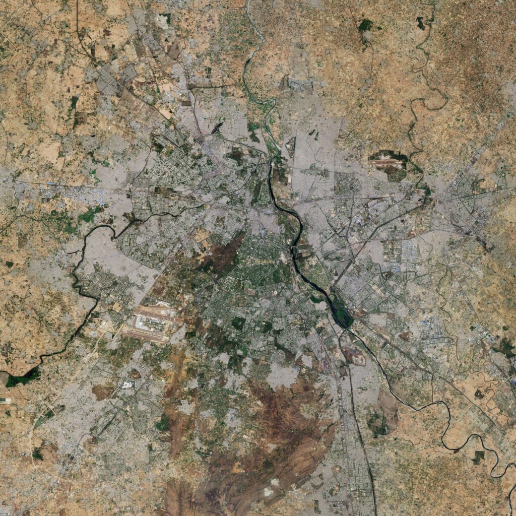 Satellite view of New Delhi