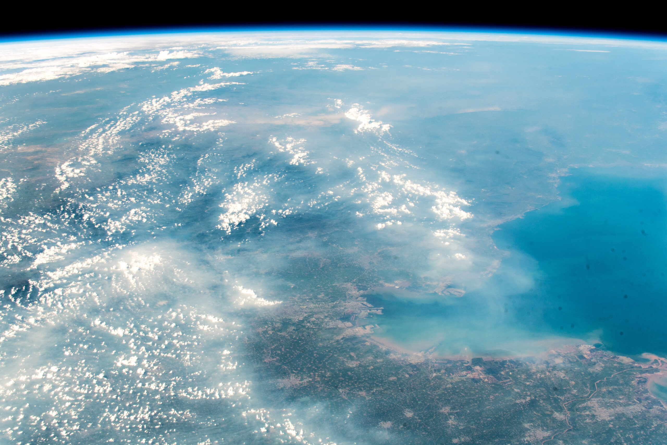 Satellite image of smog over China