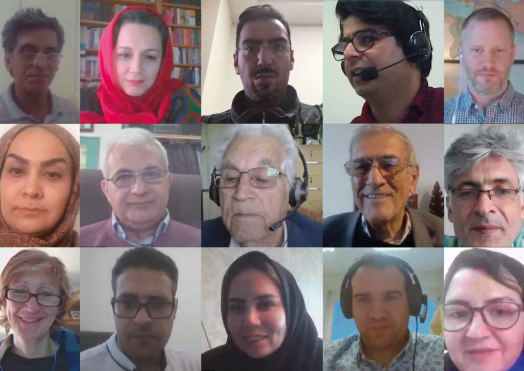 Faces of participants from the online workshop