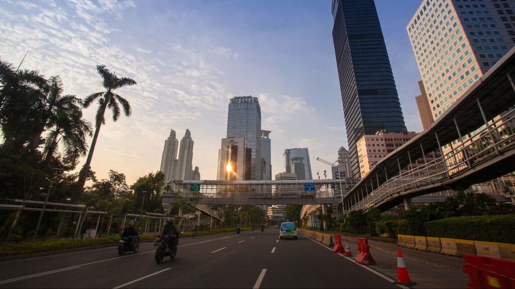 Image of a highway and skyscrapers in Jakarta